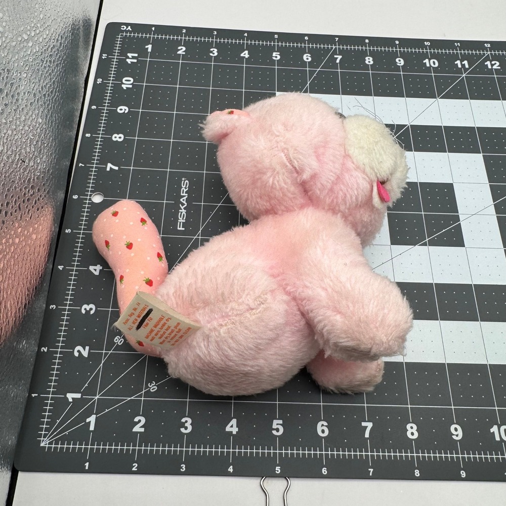 Kenner Custard Cat Plush Kids Small Pink 1980 Vintage Strawberry Shortcake Toy - Picture 9 of 9